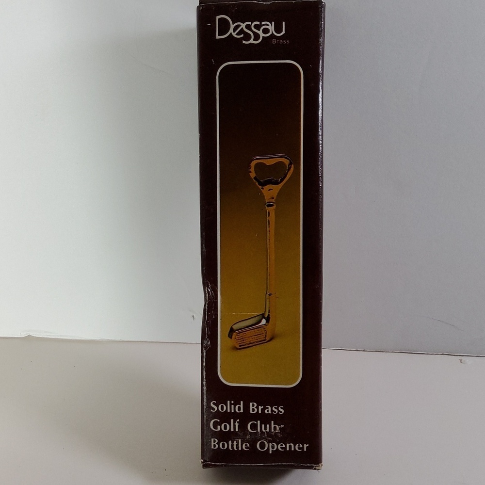 Vintage Solid Brass Gulf Club Bottle Opener